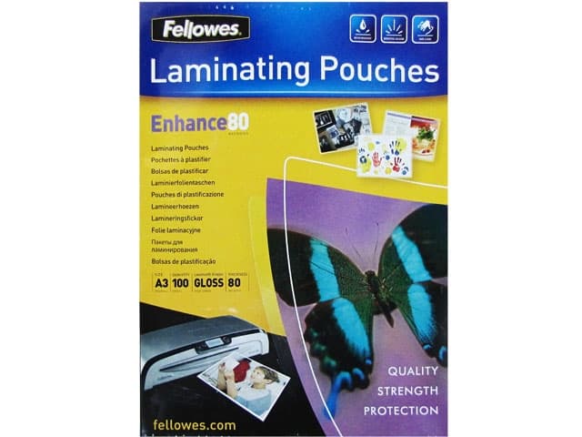 Плівка в ламинатор Fellowes А3 глянцева 80 мкм 303 х426 мм (100) 53062