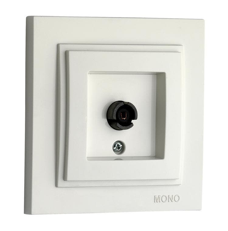 Розетка TV кінцева з екраном Mono Electric Despina біла 102-190005-138