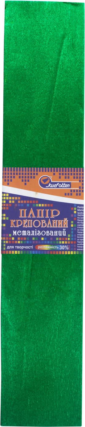 Бумага гофра 2мх50 см 30% 60г/м2, 78г/м2 металлик зеленая (10) (200) KRM-8063