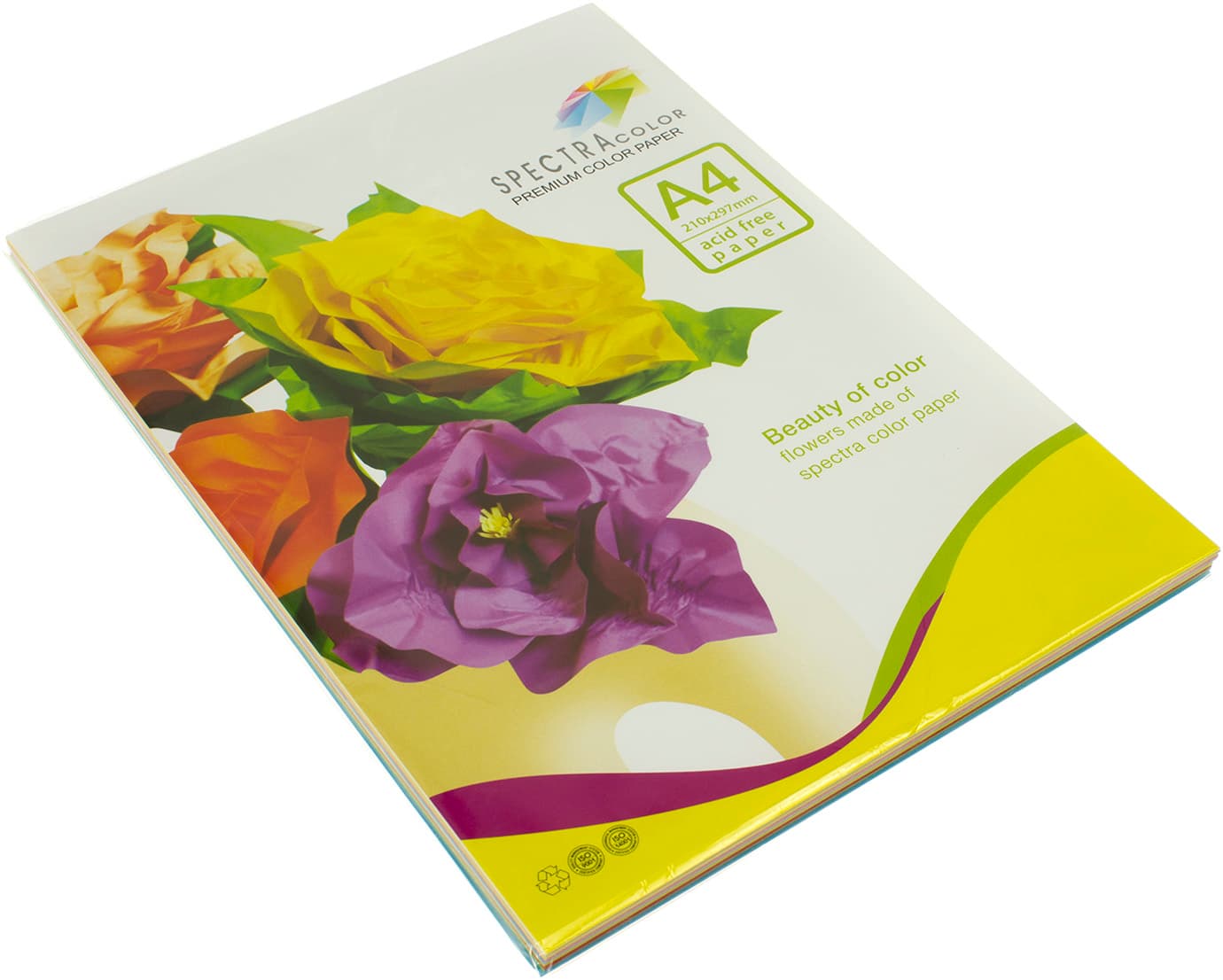 Бумага цветная А4 80г/м2 супер микс 10х10 Spectra Color-Rainbow Pack IT 85 B 100 шт (22) (25)