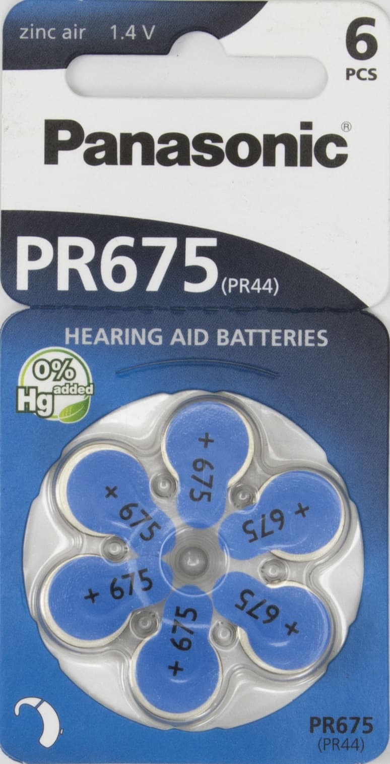 Батарейка Panasonic Алкалайн ZincAir 675/6bl (6) (60)