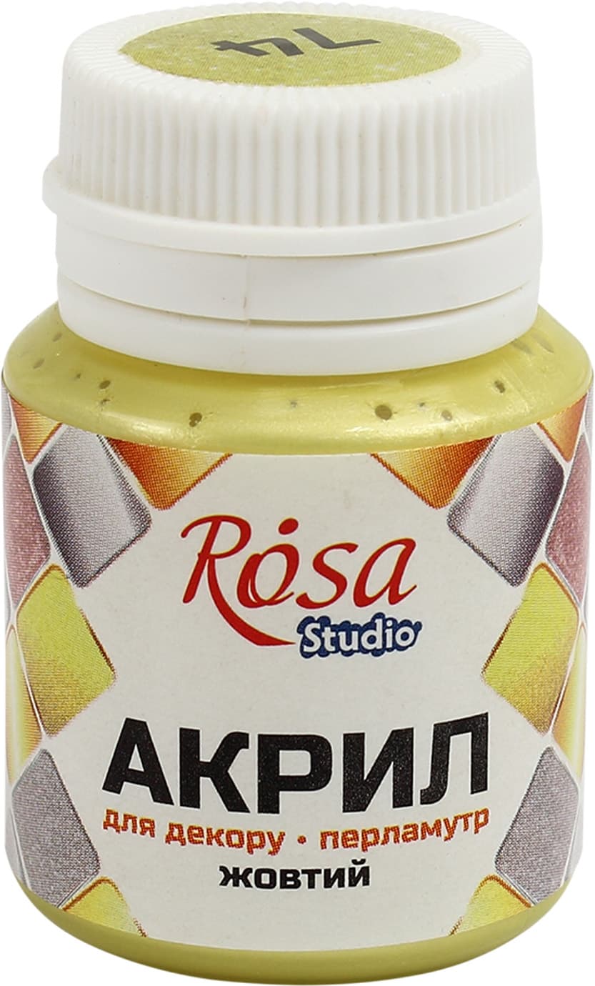 Акрил для декора Rosa Studio 20мл перламутр желтый 22034/3155/74