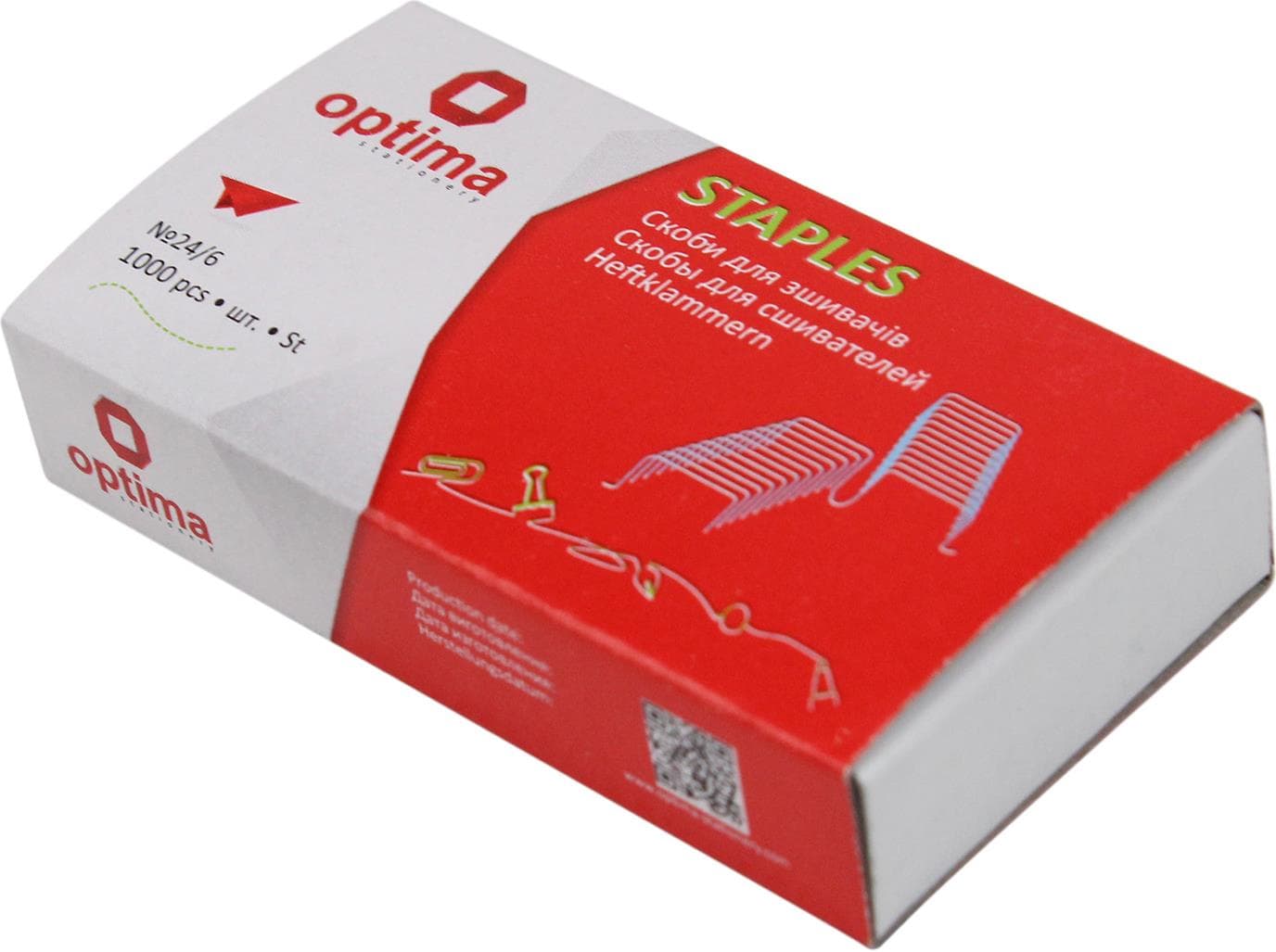 Скобы для степлера 24/6 Optima O40354 медные 1000 шт.