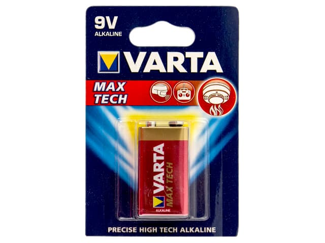 Батарейка Varta Алкалайн 6LR61/1bl maxi tech/longlife max power 9V крона (10)
