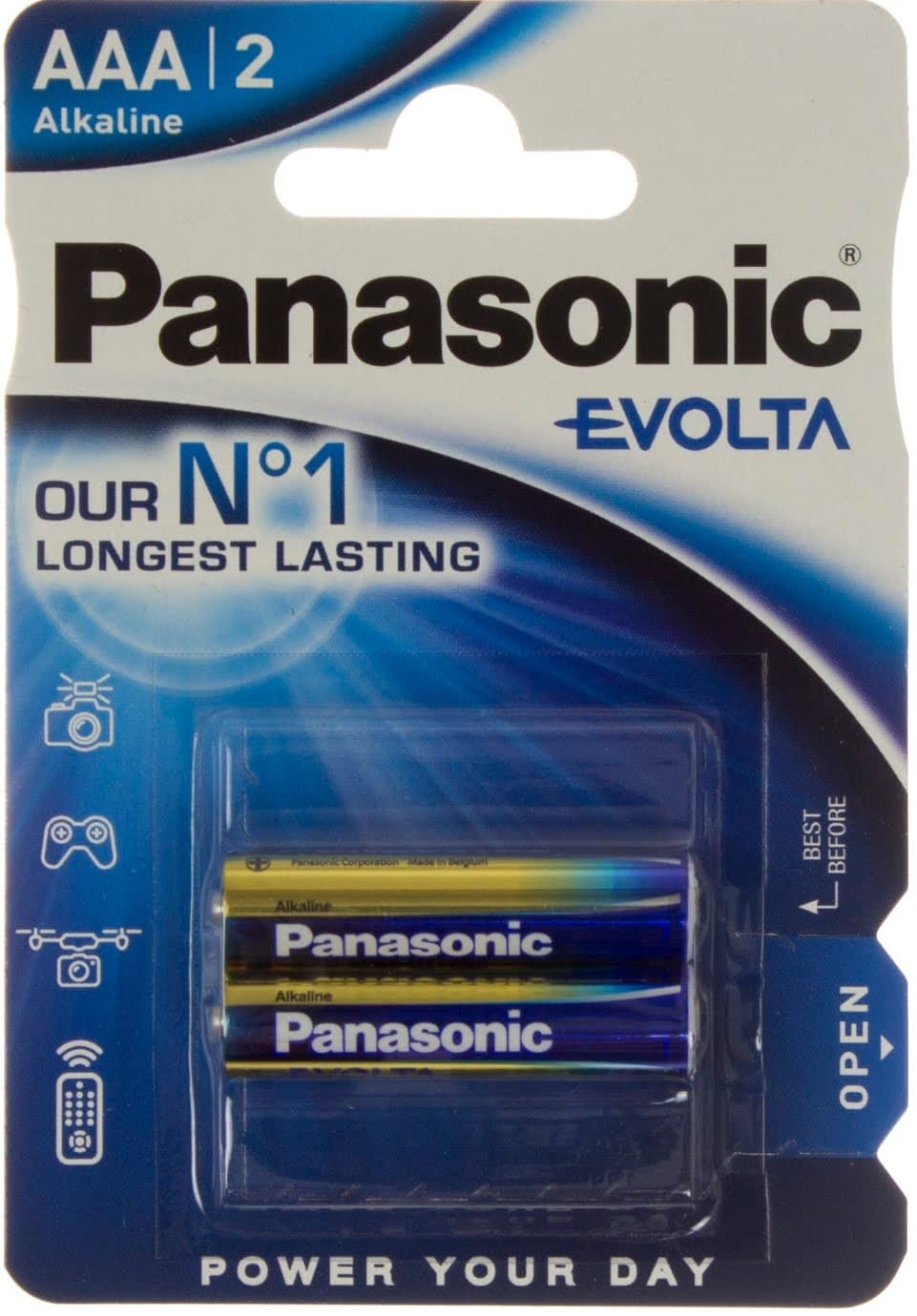 Батарейки Panasonic Alkaline Evolta LR-03 блістер 2 шт (12) (60)
