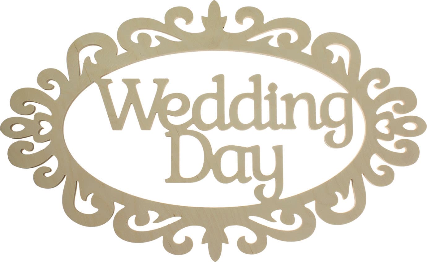 Напис дерев'яний Wedding Day 1400