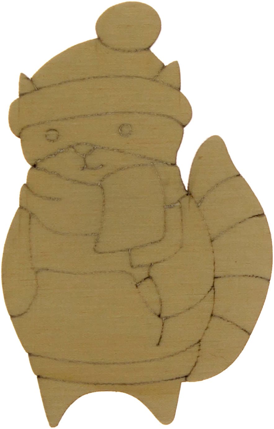 Кот в шапке 7х4,5 см фанера (5)