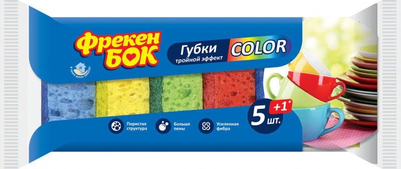 Губка кухонная Фрекен Бок Color 5+1 шт 0824