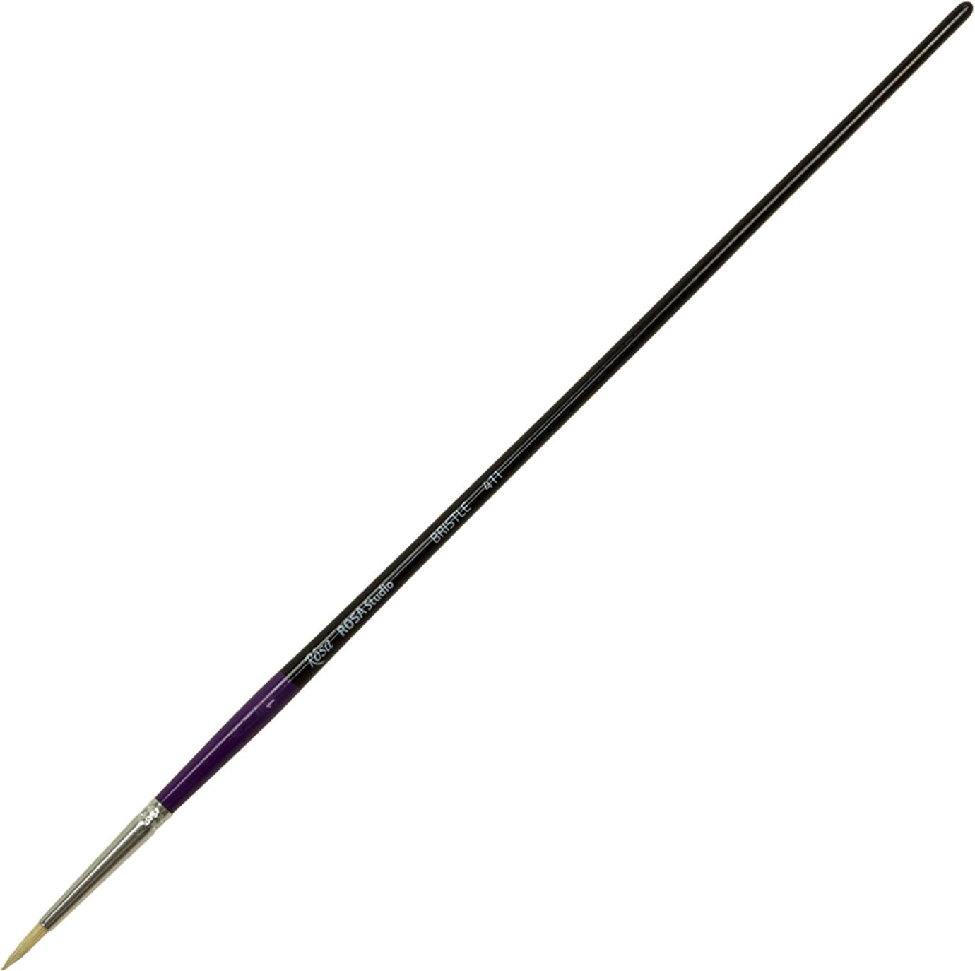Кисточка художественная Rosa Start щетина, круглая длинная ручка №1 (6) (12) №411/18641101
