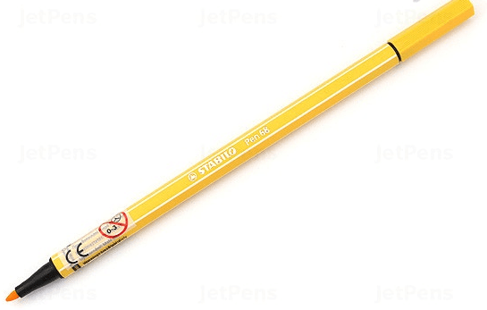 Маркер-кисточка "Stabilo 68" №44 Yellow(10)