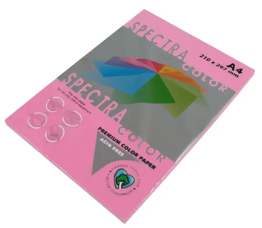 Бумага цветная А4 75г/м2 неон Spectra Color Pink 342 розовая (10)