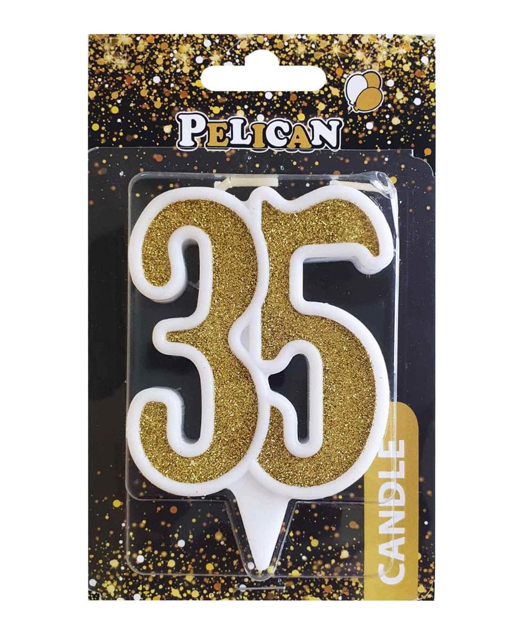 Свічка ювілейна 35 7 см золото Pelican (1) (32) №867135