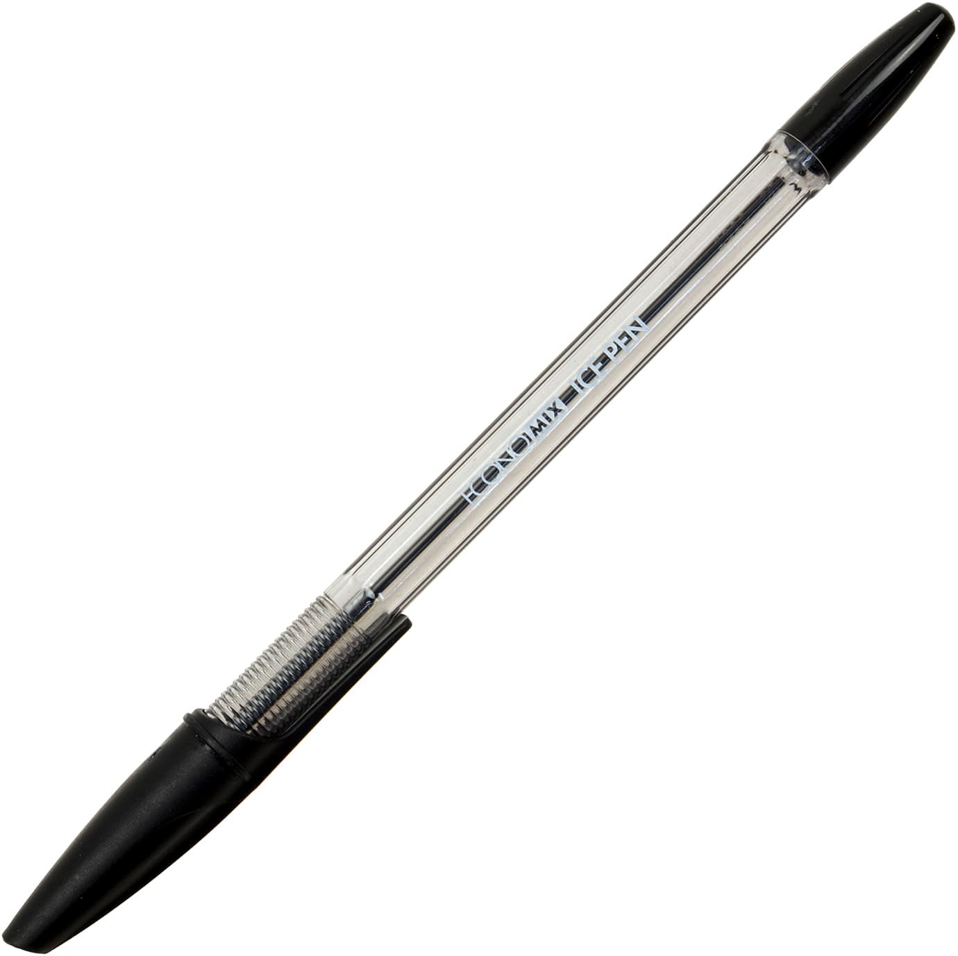 Ручка шариковая Economix Ice Pen 0,5 мм черная, футляр полупрозрачный (50) (1000) №E10186-01
