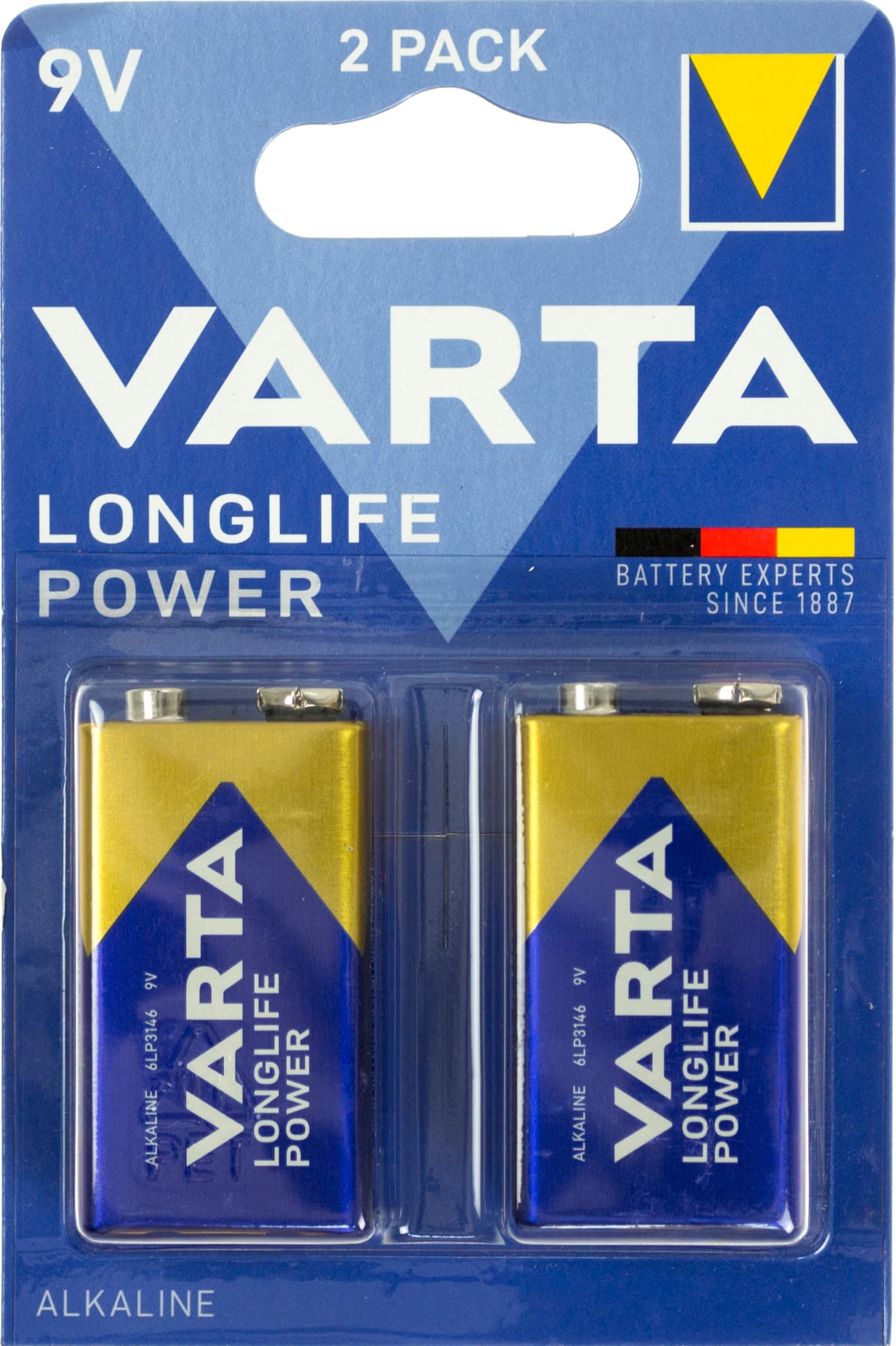Батарейка Varta Алкалайн 6LR61/2bl 2 шт high/longlife power крона (10)