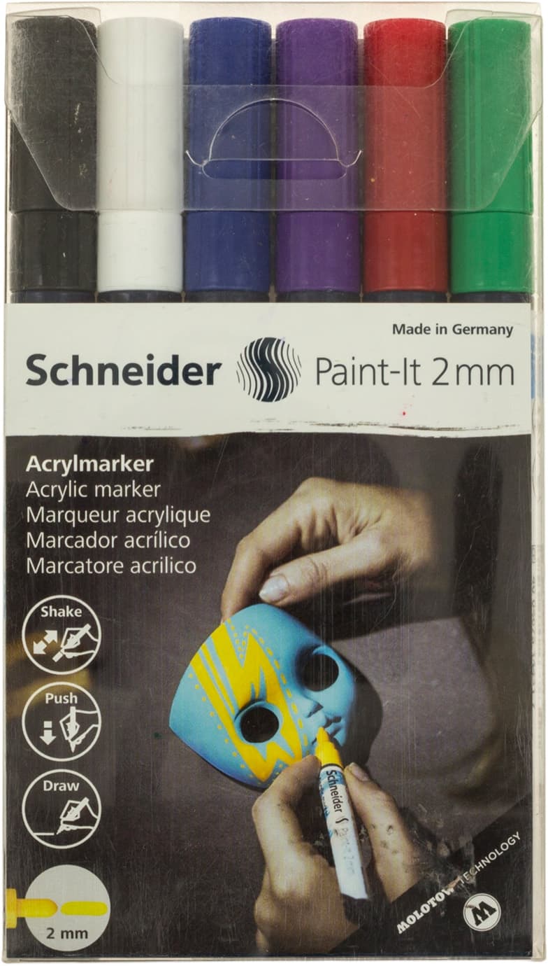 Набір маркерів акрилових Schneider Paint-it 310 2мм Wallet Set1 6 кольорів (10) S120195
