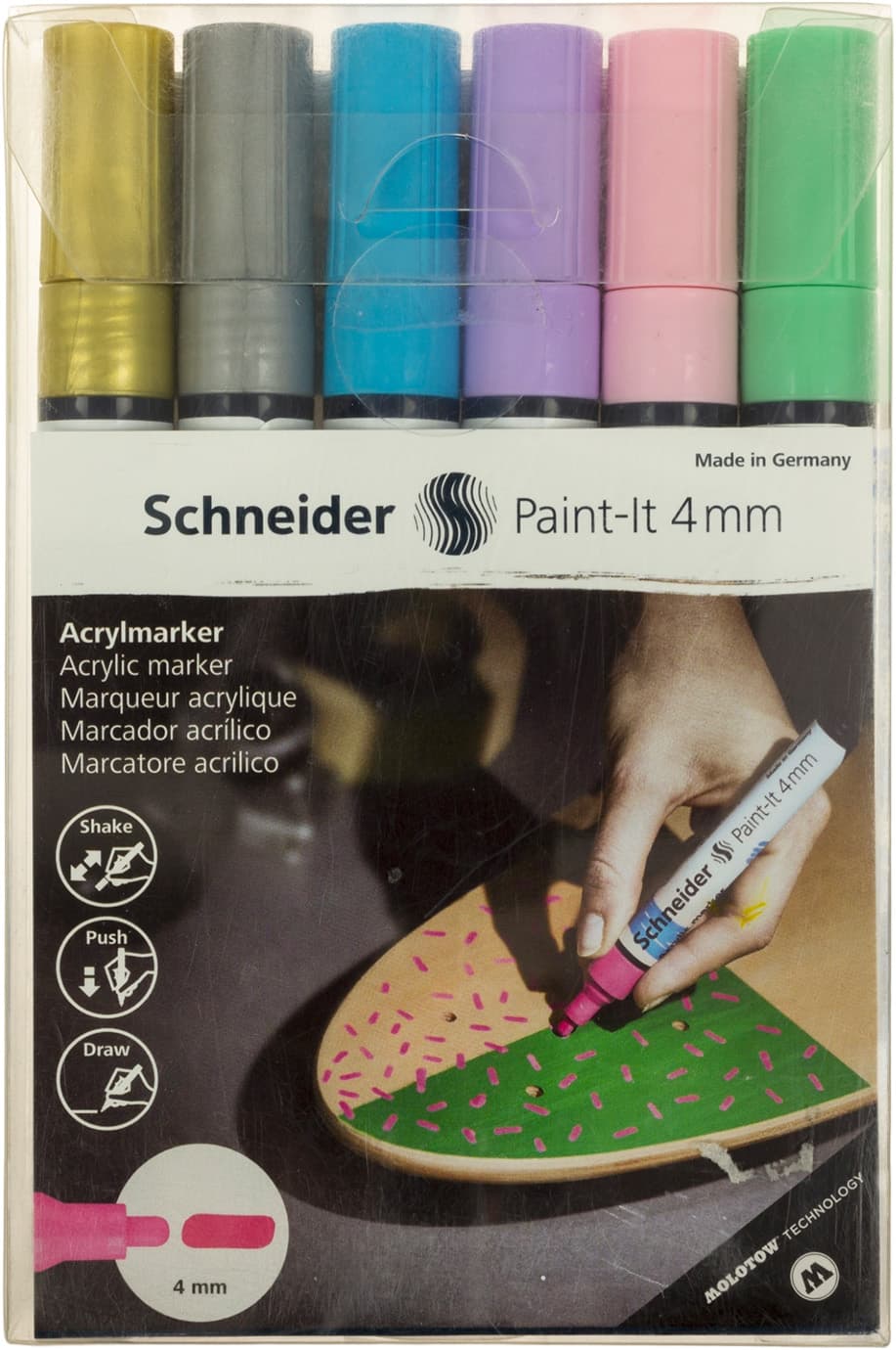 Набір маркерів акрилових Schneider Paint-it 320 4мм Wallet Set1 6 кольорів S120296