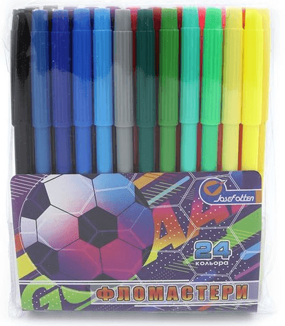 Фломастеры "J.Otten" 24цветн. "Футбол" №828-24LE(12)(96)