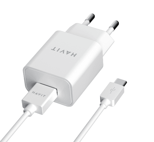 Зарядное устройство Havit №HV-ST113 USB+Type-C cable white