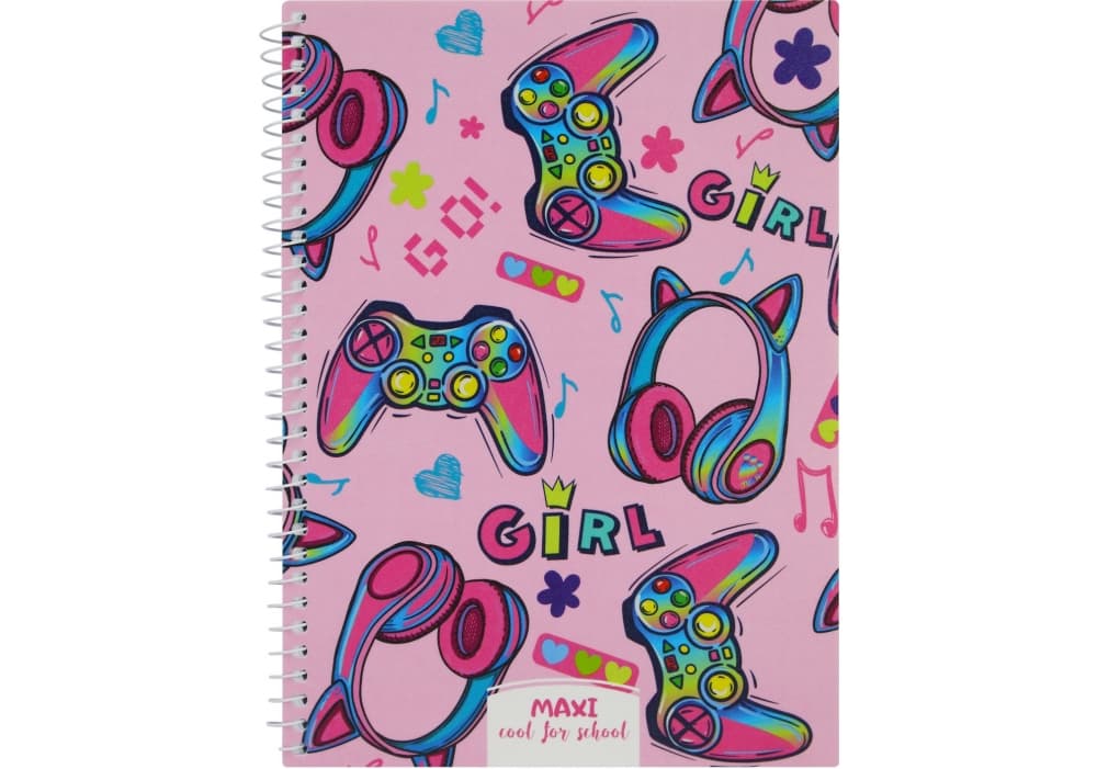 Блокнот пруж. А5 60арк. кліт. пласт. обкл. "Girl" №MX21213-01(6)(8)(76)