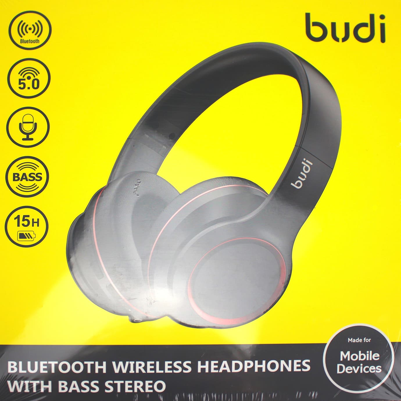 Наушники Budi BT №EP50B black+микрофон