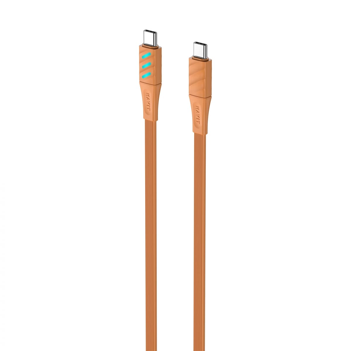 Кабель Type-C > Type C Havit HV-CB6254 PD60W 3A 1м+LED индикатор Orange