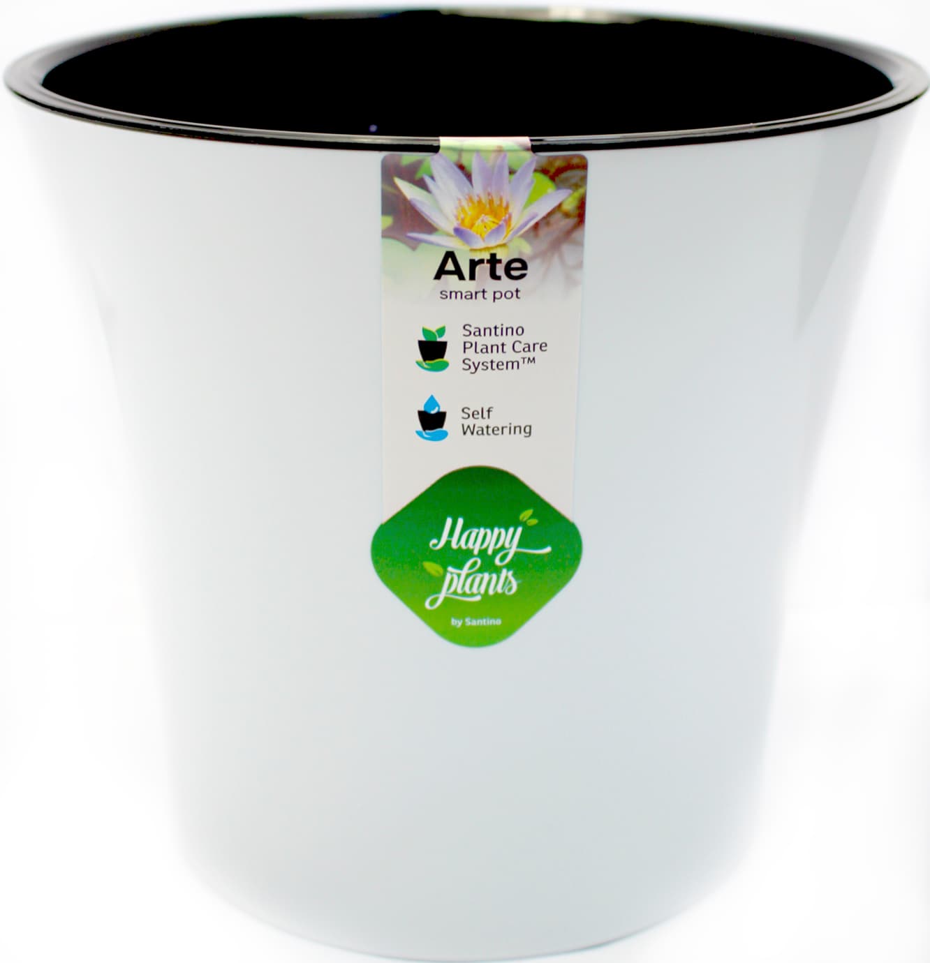 Горщик квітковий пласт. "Арте" d19,5х17,5см 3,5л білий-чорний №ART35WHT/BL/4345(30)