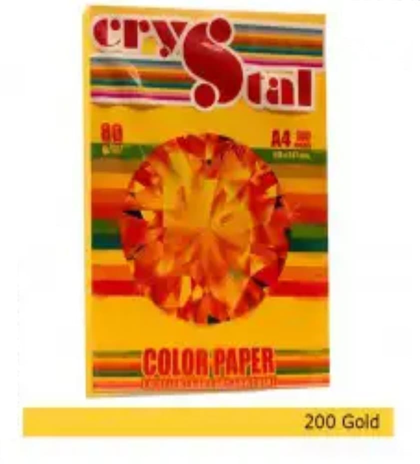 Бумага цветн. А4 80г/м инт. Crystal Сolor Paper Gold 200 (золотой)(100)(2500)