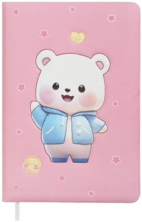 Блокнот А6 80л. лин. тв. обл. "Bear" розовый №ZB.12952/Zibi/