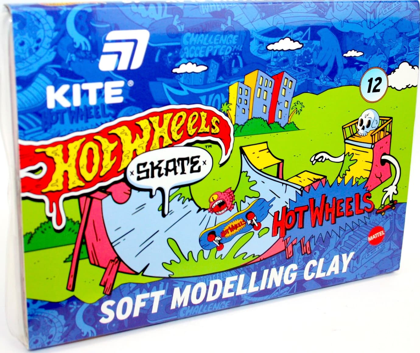 Пластилін "Kite" Hot Wheels -2 12 кольор. 240гр воск. №HW25-1086-2(44)