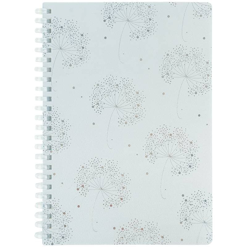 Блокнот пруж. А5 80арк. кліт. пласт. обкл. "Flower Sym 4" №8033-8-A/Axent/(1)(60)
