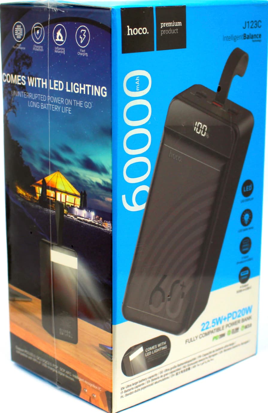УМБ Hoco Power Bank 60000mAh 3USB/Type-C 22.5W+PD20w QC 3.0 J123С