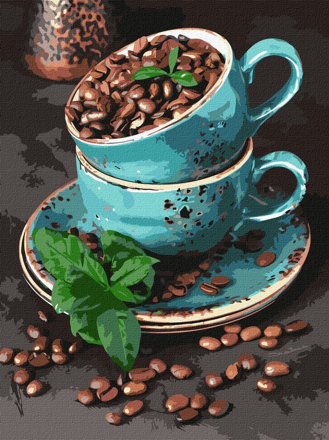 Картины по номерам акрил. "Ароматные кофейные зёрна" 30х40см №KHO5636/Идейка/