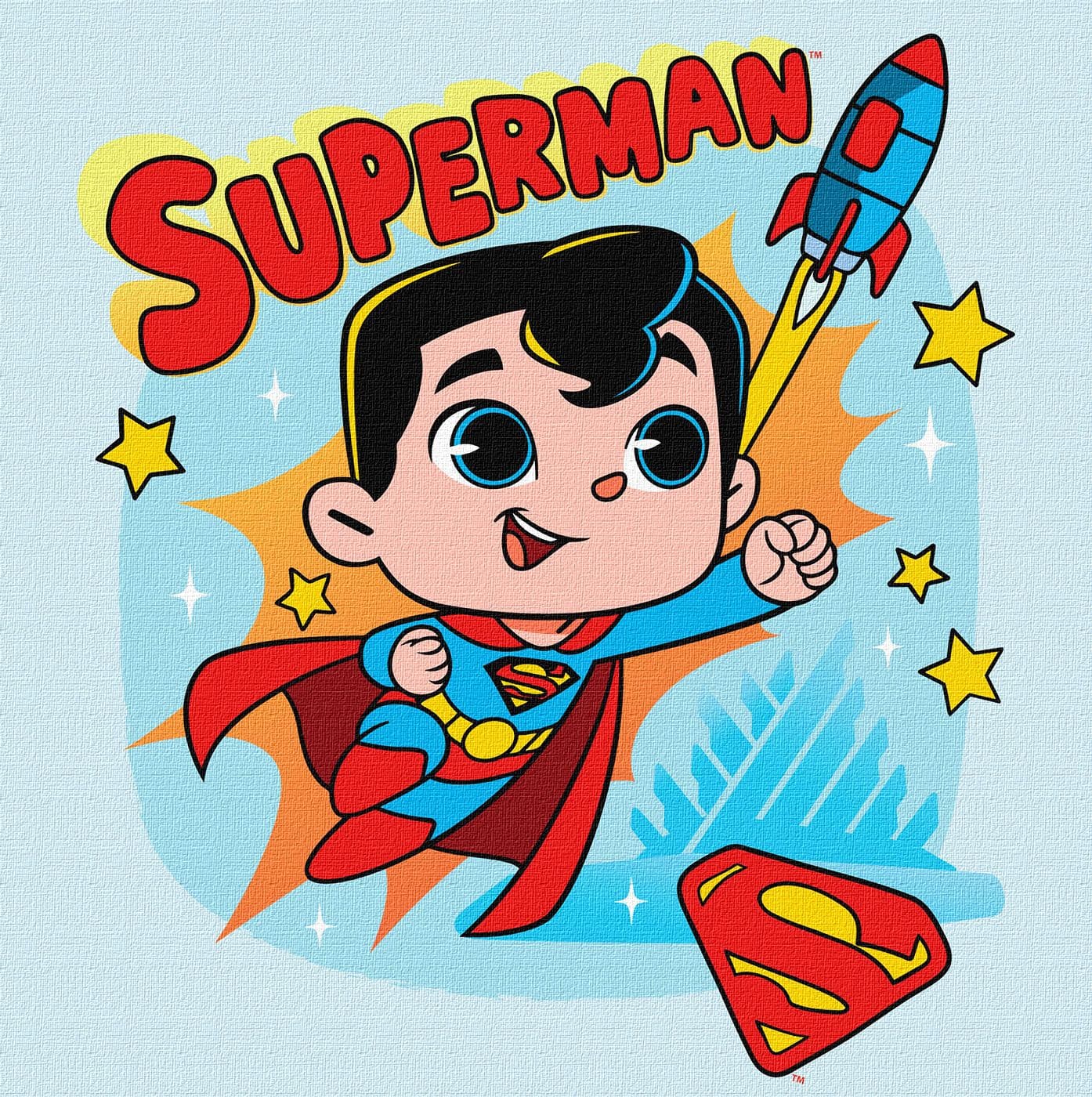 Картины по номерам акрил. для детей "Superman: Полёт к звёздам" 25х25см №KHO1341/Идейка/
