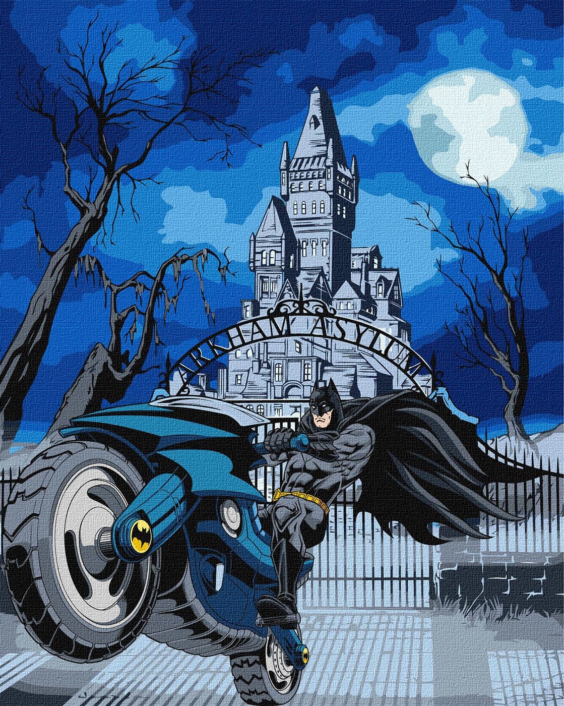 Картины по номерам акрил. "Batman: Batcycle с красками металлик" 40х50см №KHO8709/Идейка/