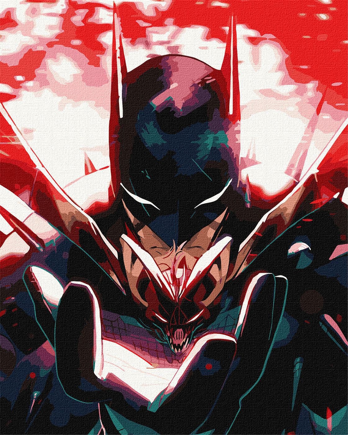 Картины по номерам акрил. "Batman: Тёмный Рыцарь с красками металлик" 40х50см №KHO8718/Идейка