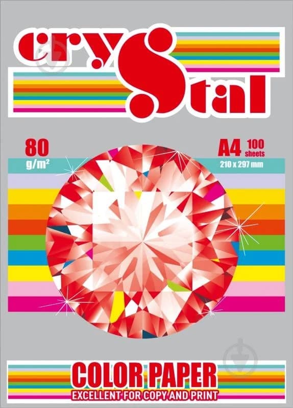 Бумага цветн. А4 80г/м инт. Crystal Color Paper Platinum 272 (серый)(100)(2500)