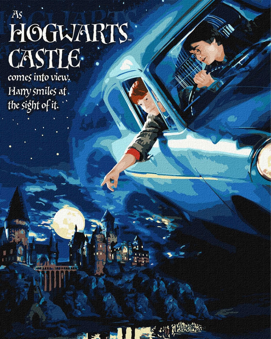 Картины по номерам акрил.WB "Harry Potter:Полёт на авто с красками металлик" 40х50см/Идейка/