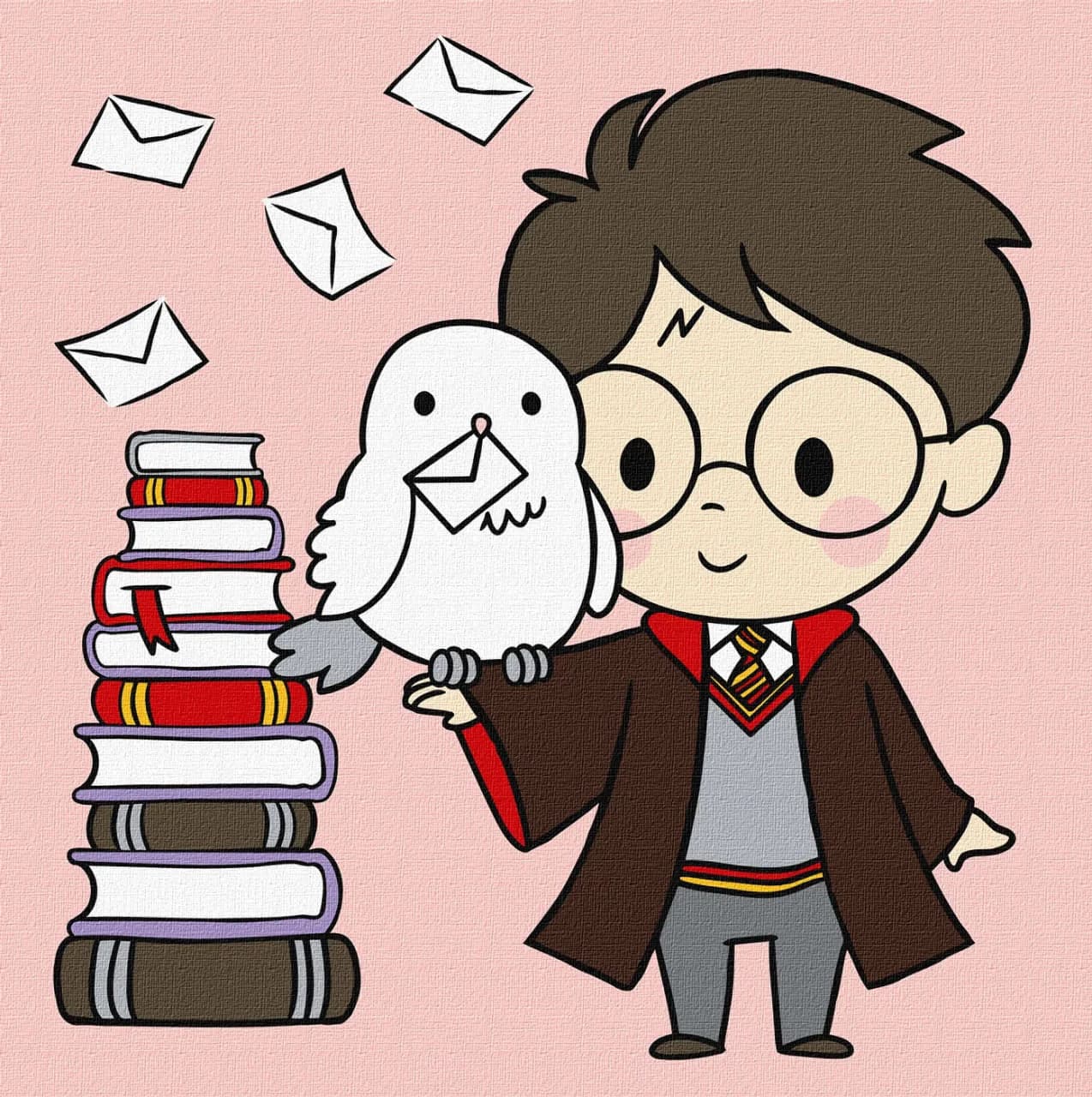 Картини по номерах акрил. WB "Harry Potter: Гаррі та листи" для дітей 25х25см/Ідейка/
