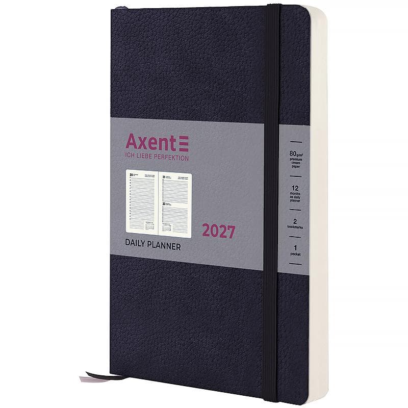 Щоден. А5 "Axent" дат2027 Partner Soft Skin синій №8810-27-02-A(12)
