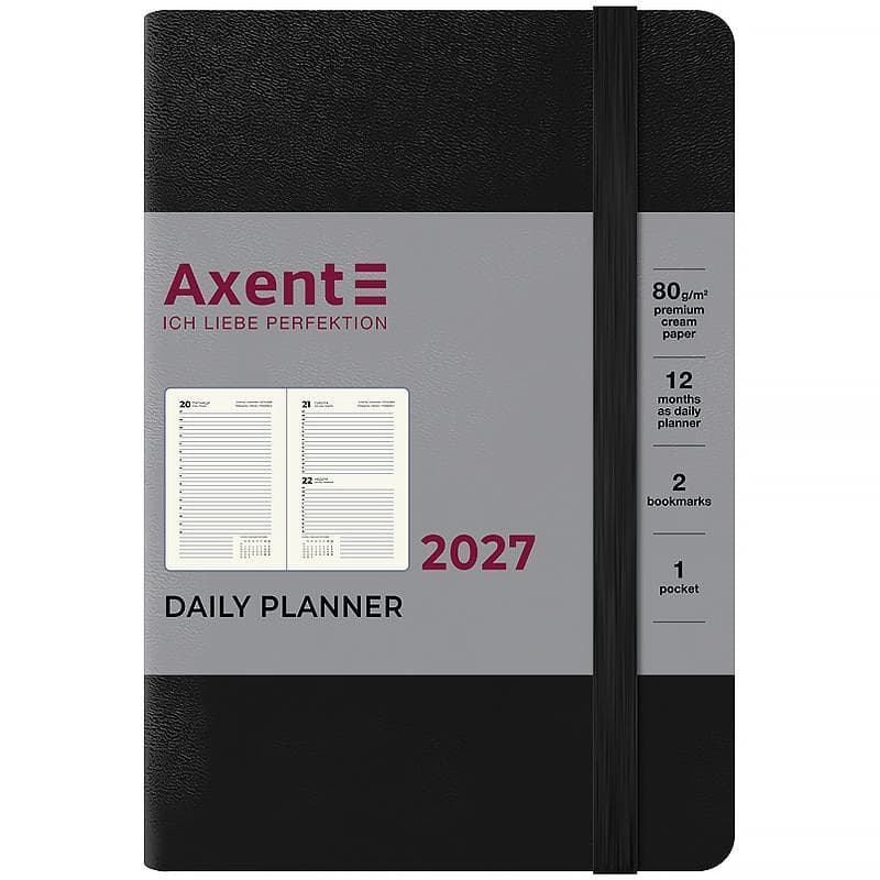 Щоден. А6 "Axent" дат2027 Pocket Strong чорний №8833-27-01-A(12)