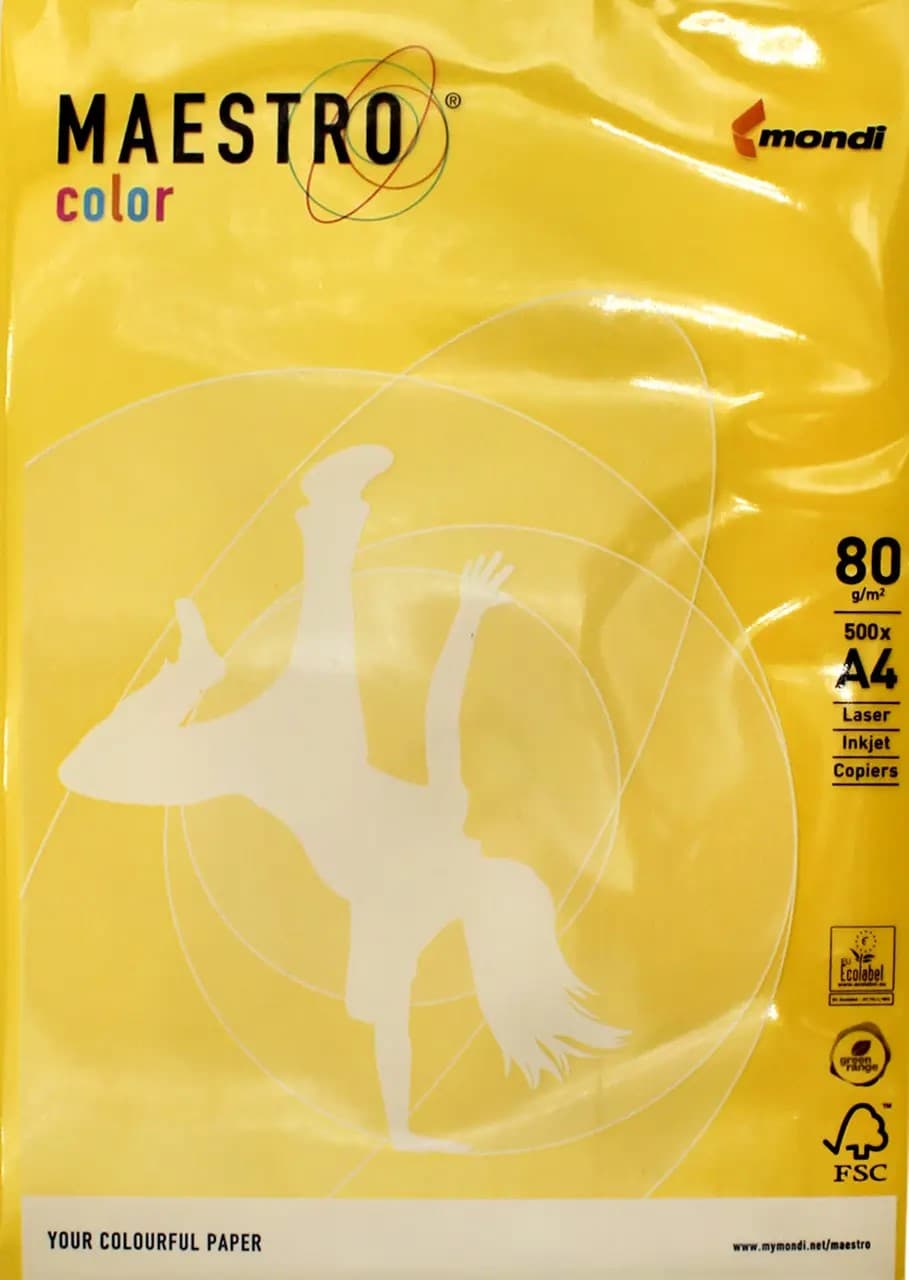 Папір кольор. А4 80г/м Maestro Color Mustard IG50 (гірчичний)(10)