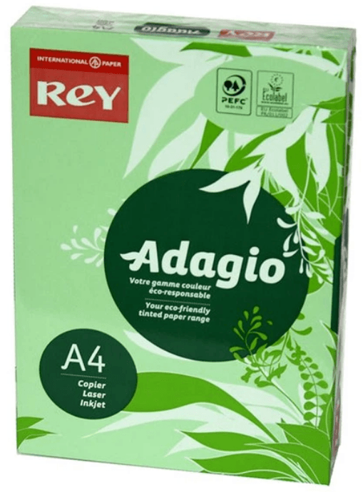 Бумага цветн. А4 80г/м средн. REY Adagio Leaf Green 41 (зелёный лист)(10)