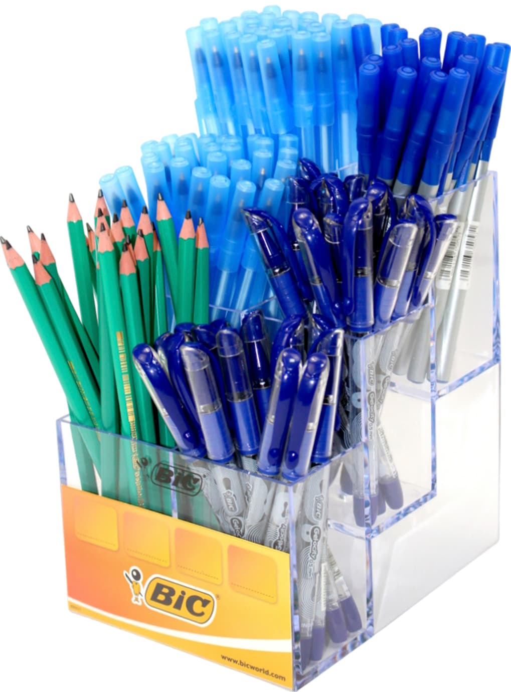 Дисплей настольный "Bic" с наполнением + подарок 60 ручек Раунд Стик синяя