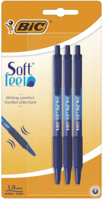Ручка шарик. "Bic" №837396 Софт Фил Клик Грип синяя(3)