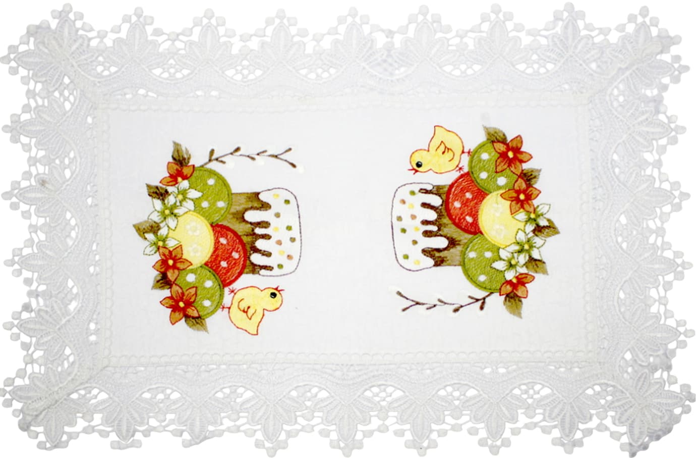 Великодня серветка "Крашанки з курчам" прямокут. 48х33см №81529(12)