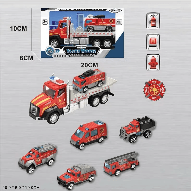 Трейлер с машинками,в кор-ке,20х10х6см №F20-5(96)(192) КИ