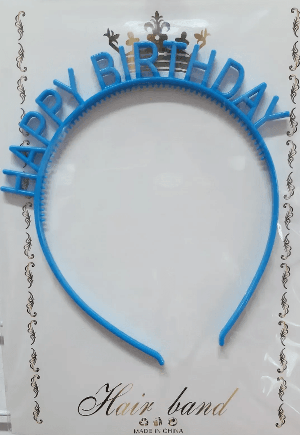 Обруч для волос "Happy birthday" голубая пастель №15825(20)