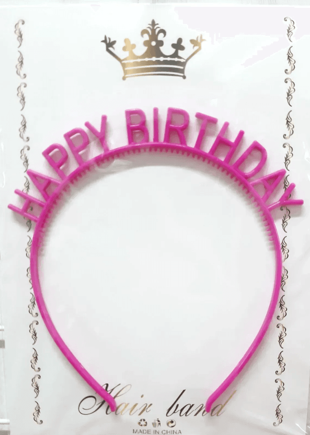 Обруч для волос "Happy birthday" оранжевый №15824(20)