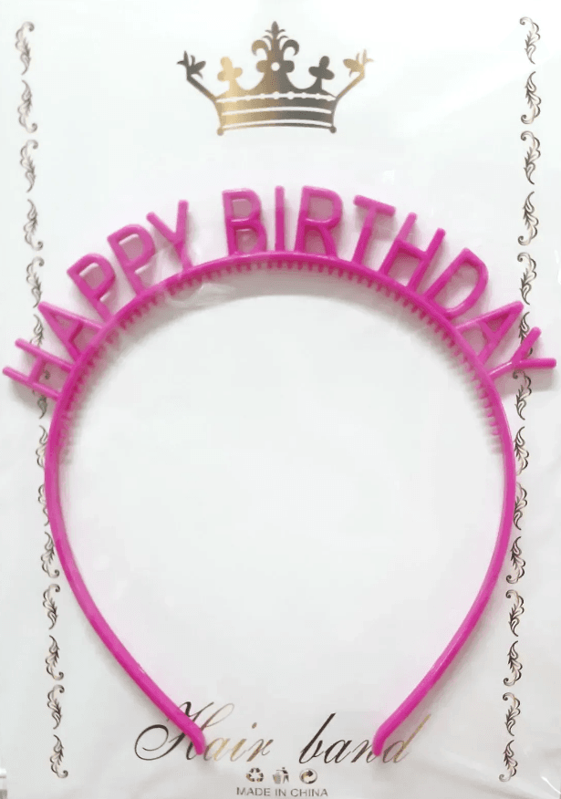 Обруч для волос "Happy birthday" фиолетовый №15824(20)