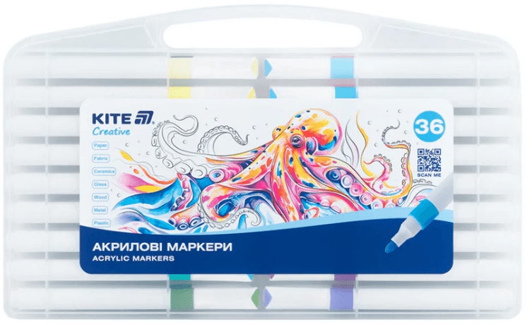 Набор маркеров акрил. "Kite" Creative Jumbo №K-1292 36шт